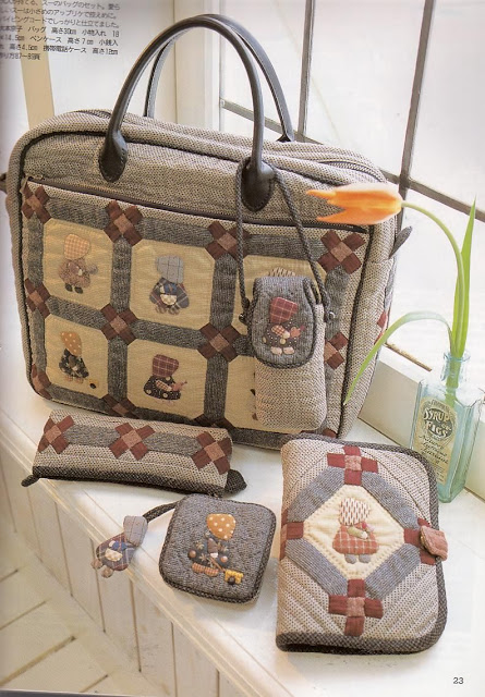 bolsas em patchwork- sunbonnet