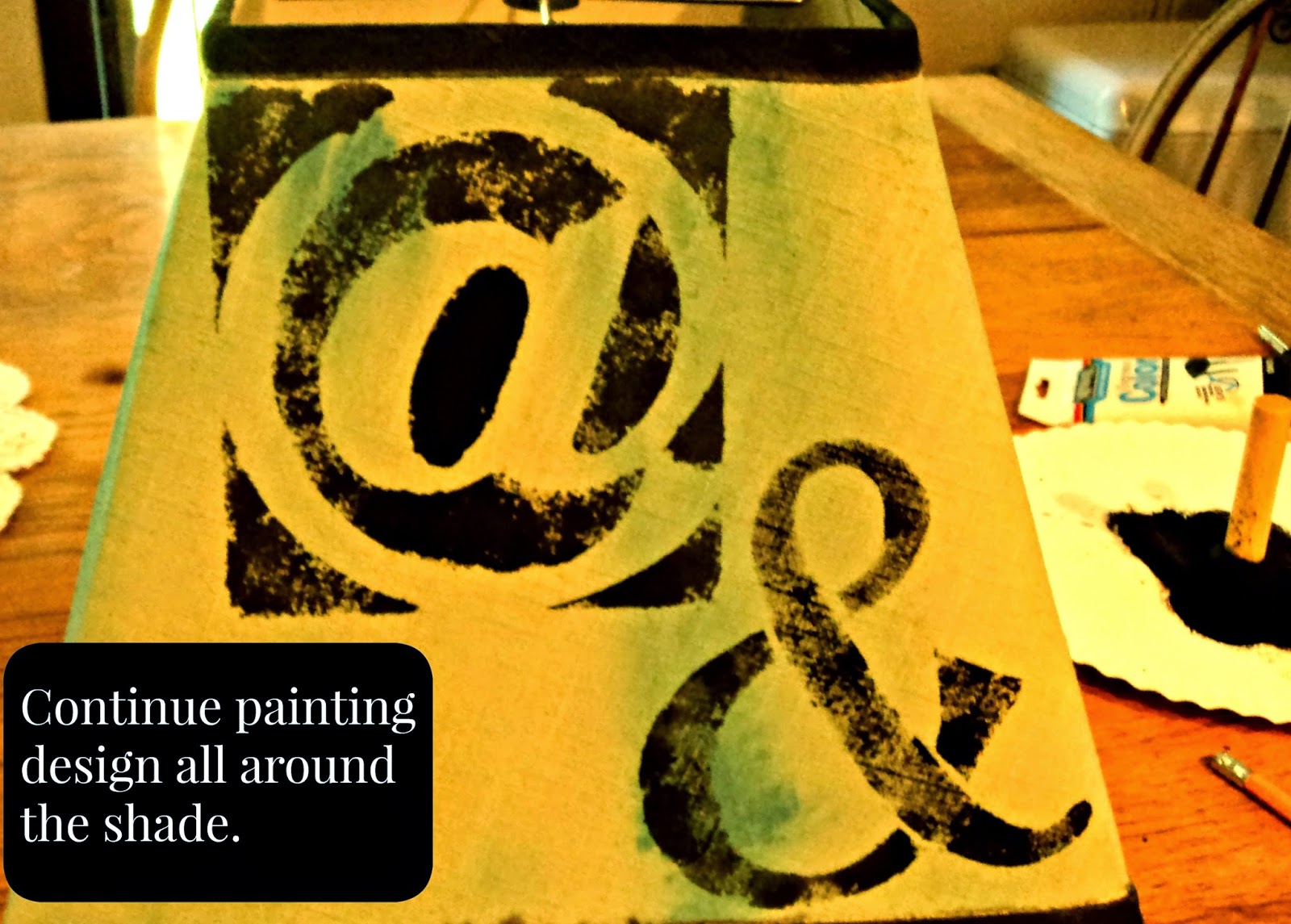 Stencil Printed Lampshade – Sew Me Something
