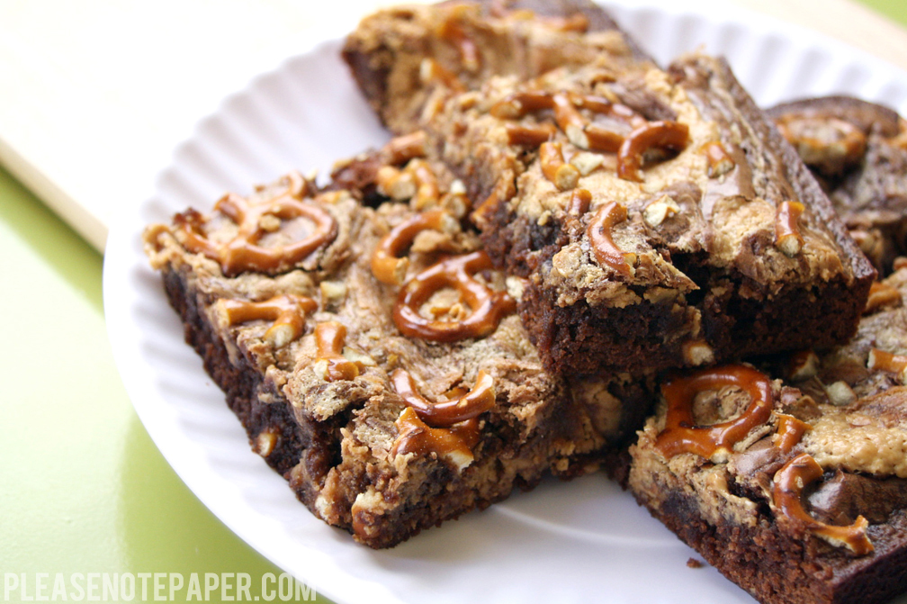 Please Note Peanut Butter Pretzel Brownies