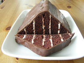 Vegan Chocolate Mint Triangle Zebra Cake