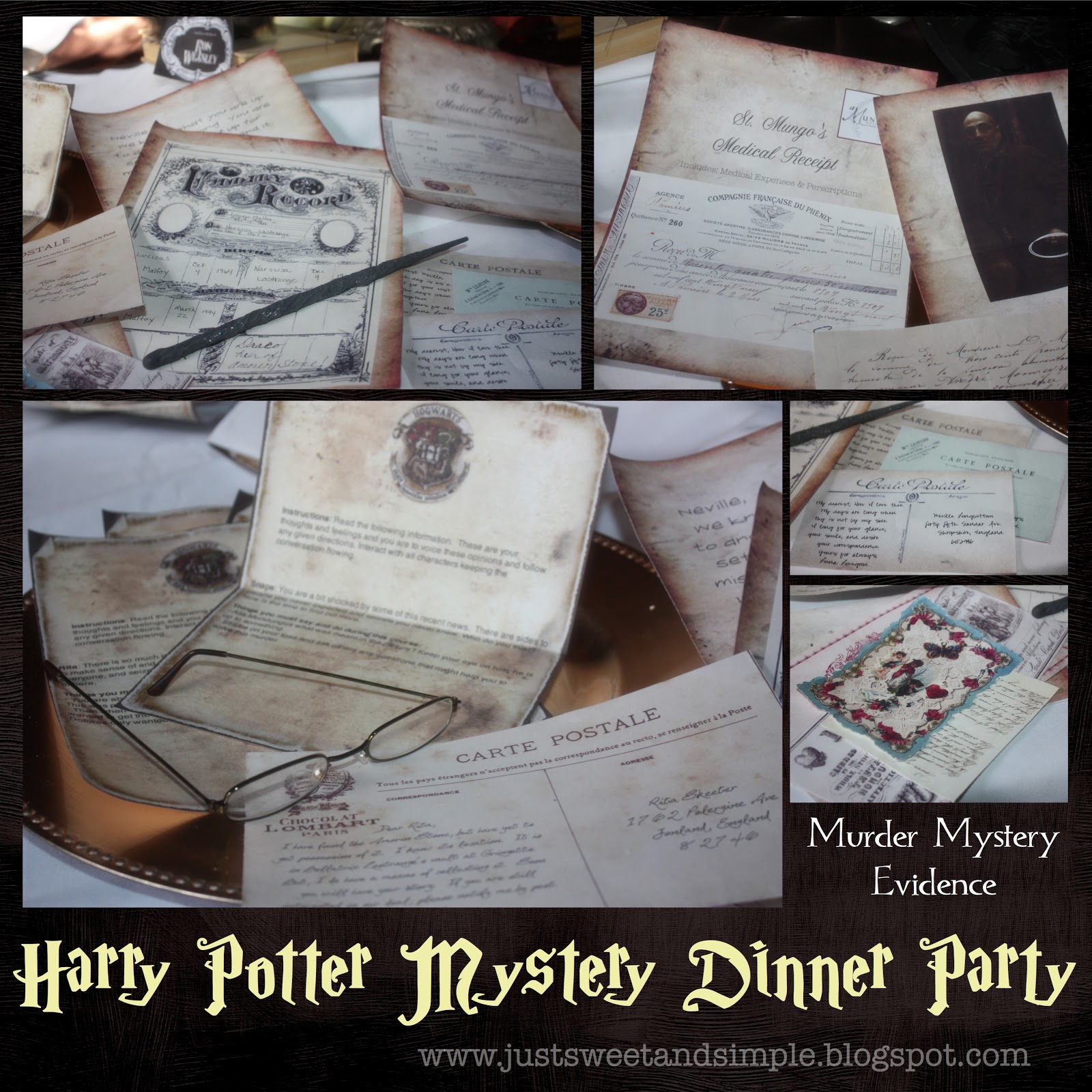 just Sweet and Simple Harry Potter Mystery Dinner Party