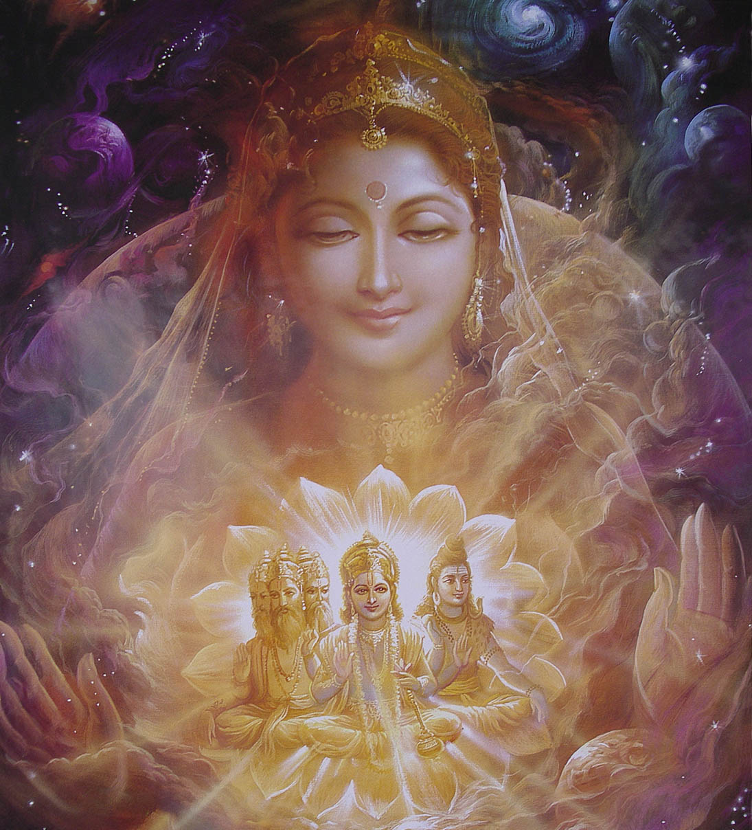 aditi La dea Aditi con la Trimurti - autore ignoto hinduhumanrights.info © dell'autore