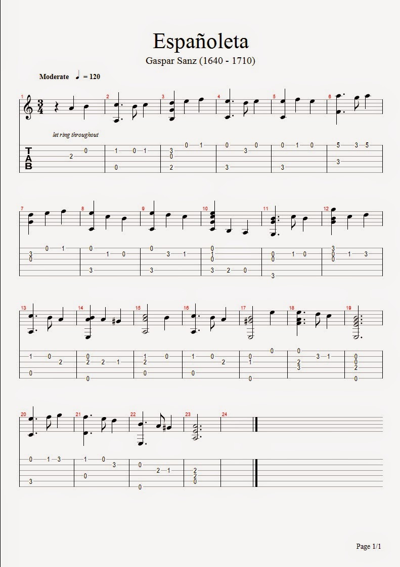 Partituras para Guitarra: Partituras fáciles GRATIS (8)