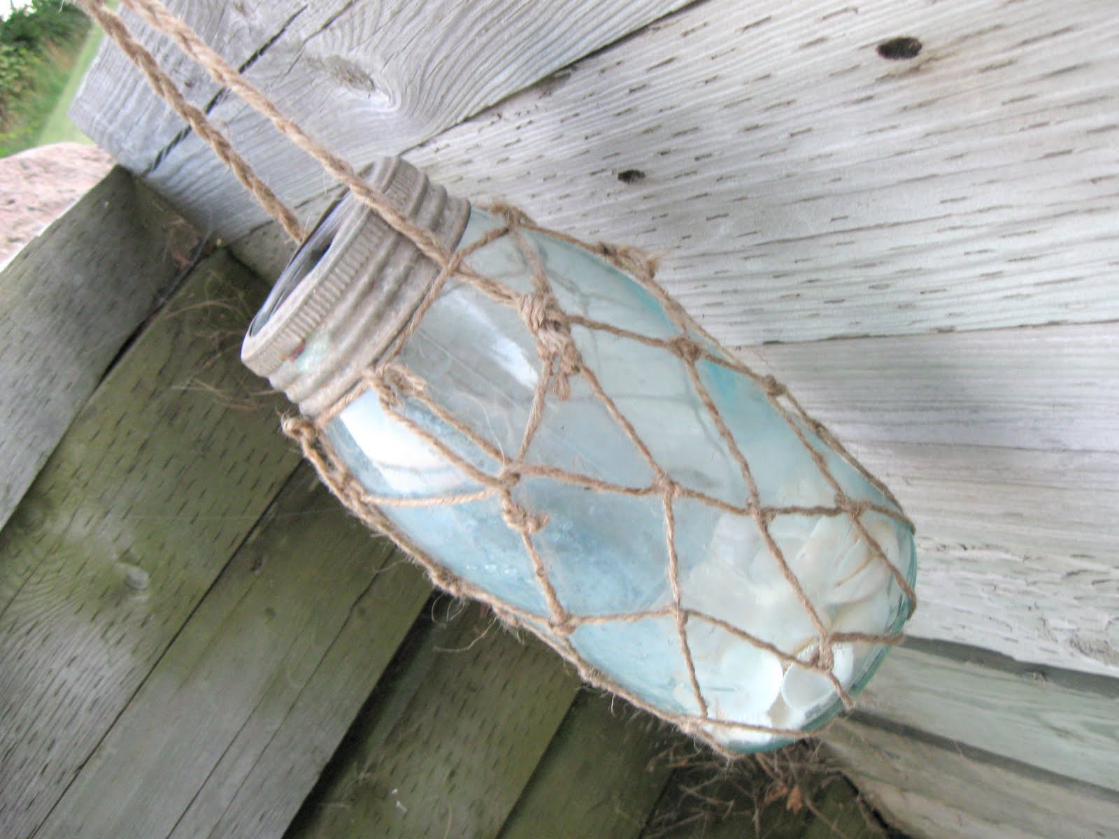 How to sew a fish net…Inadvertent Knotted jute Demijohn knockoff