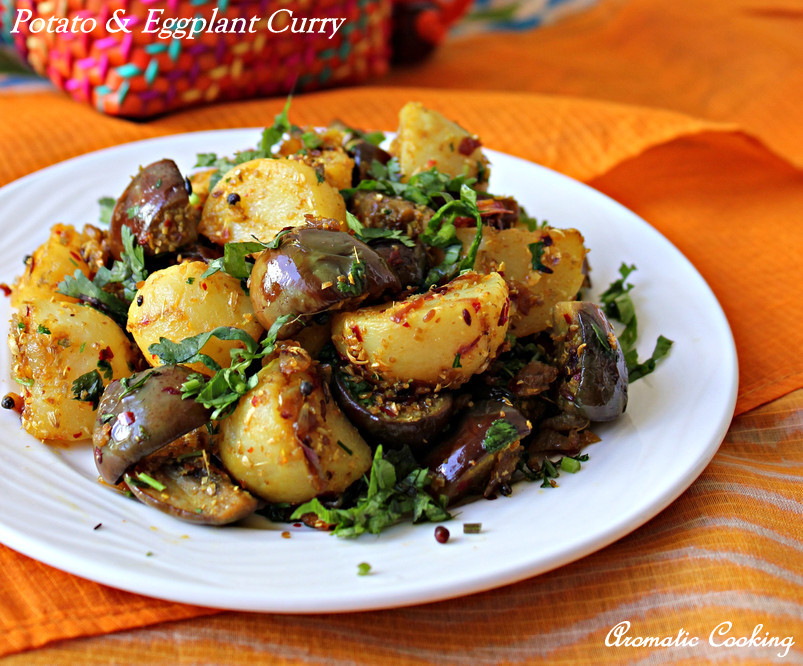 Aromatic Cooking Potato And Eggplant Curry