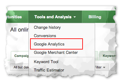 Google Analytics in AdWords