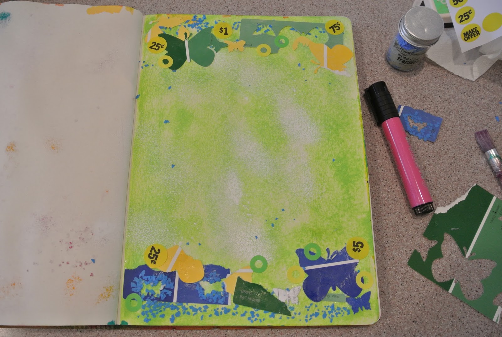 Dylusions spray ink Mel's Art Journal