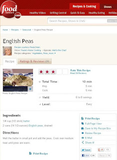 Paula Deen's English Peas on Food Network
