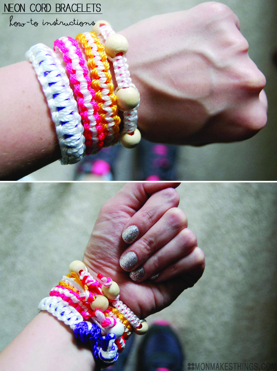 mon makes things Neon Cord Bracelets