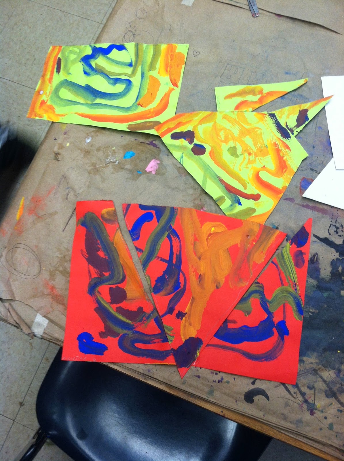 Artists For Kids Kindergarten Abstract Sculptures with a touch of Jackson Pollock