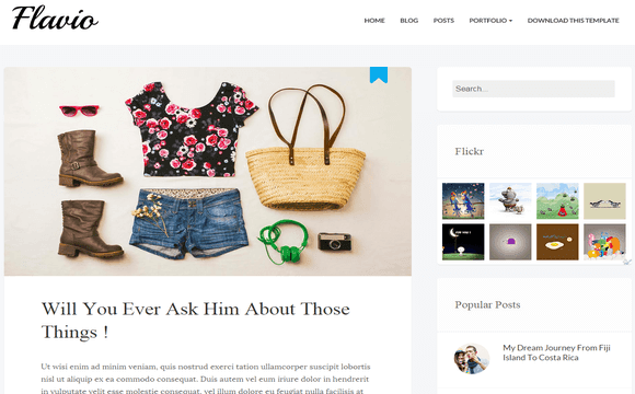Flavio Simple Fashion Blogger Template Blogger Template