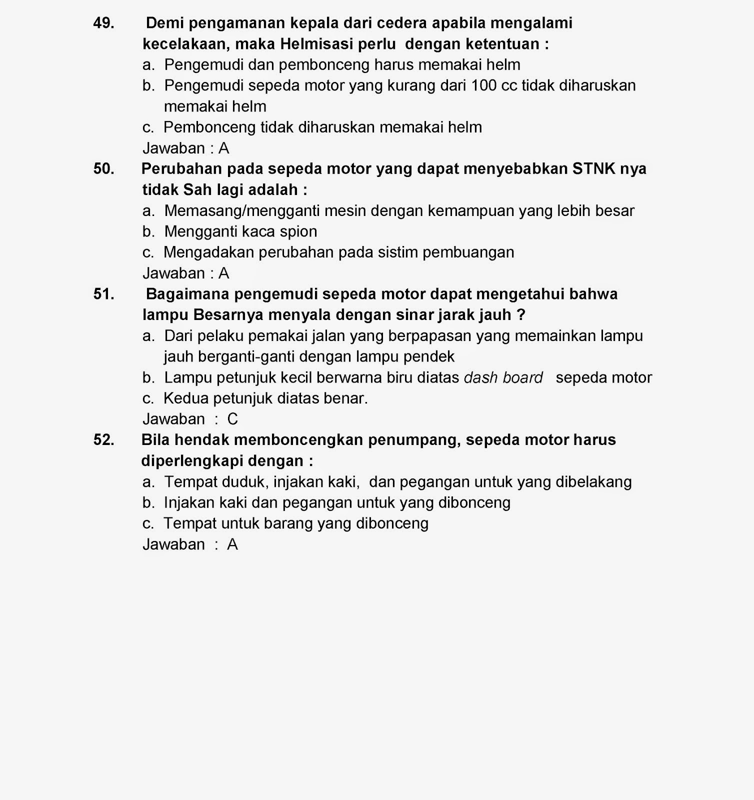 Rahmat�s Corp. kisikisi Soal Tes SIM C (Update)