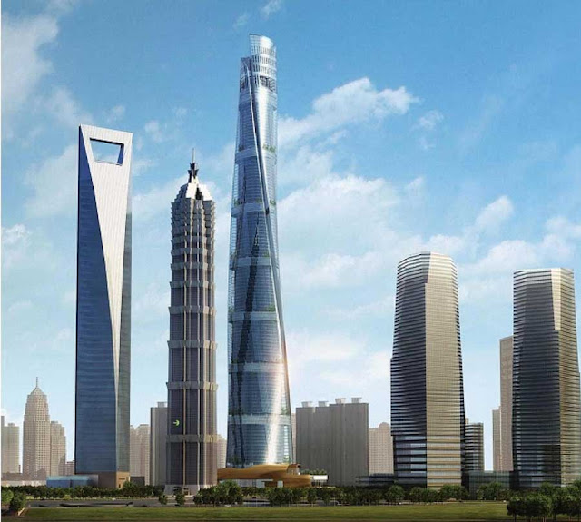 Shanghai Tower in the shanghai skyline 