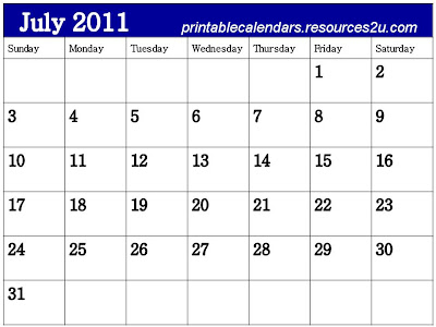 Blank 2011 Calendar Print on Free 2012 Calendars Printable  Blank July 2011 Calendar Printable