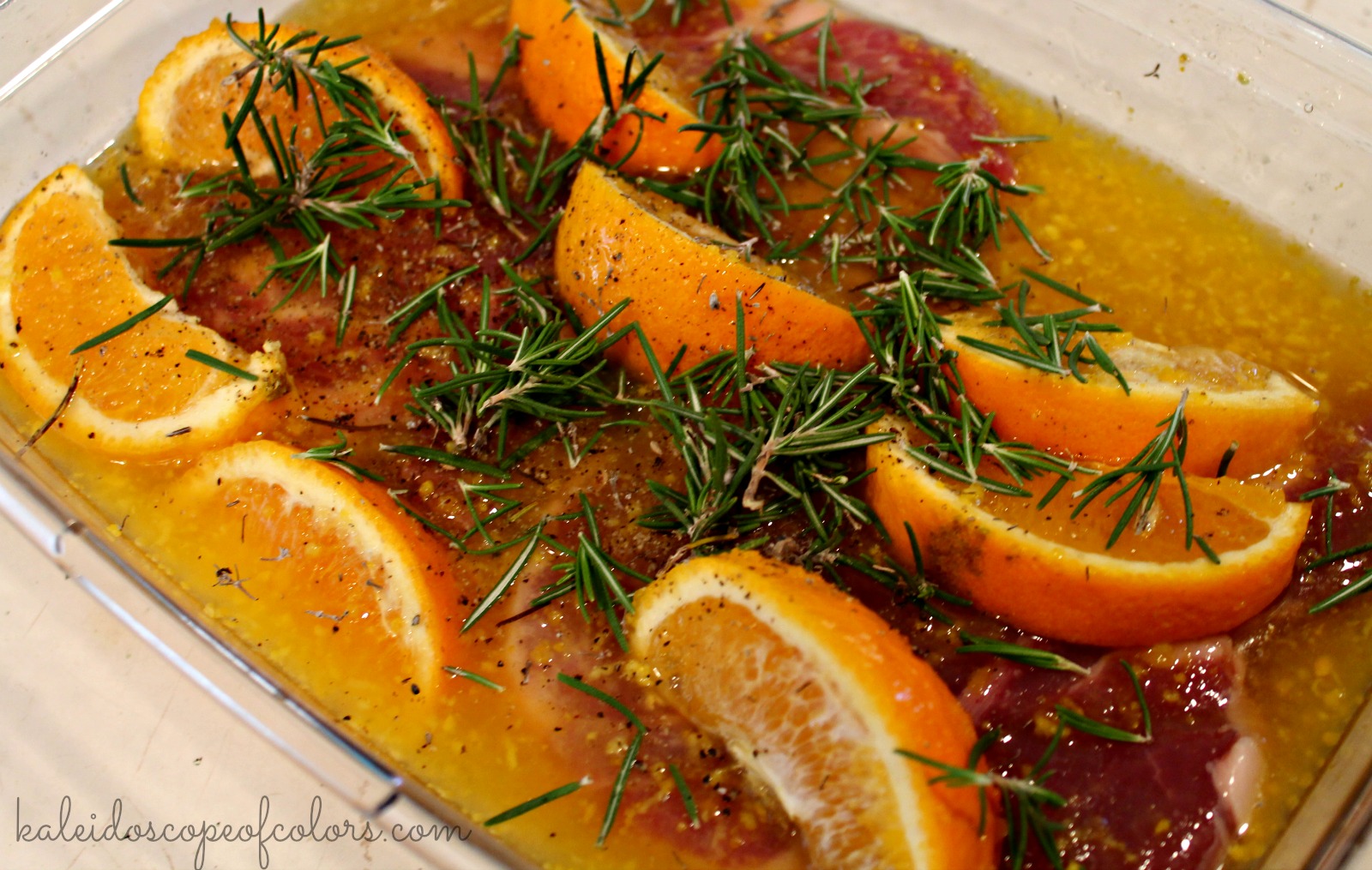 Kaleidoscope of Colors Orange and Honey Glazed Pork Chops