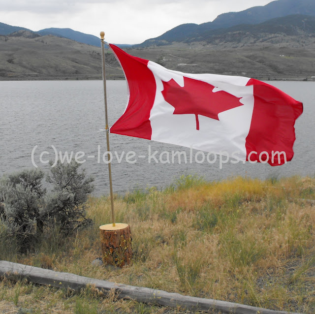 The flag was flying to celebrate July 1 at a family gathering.