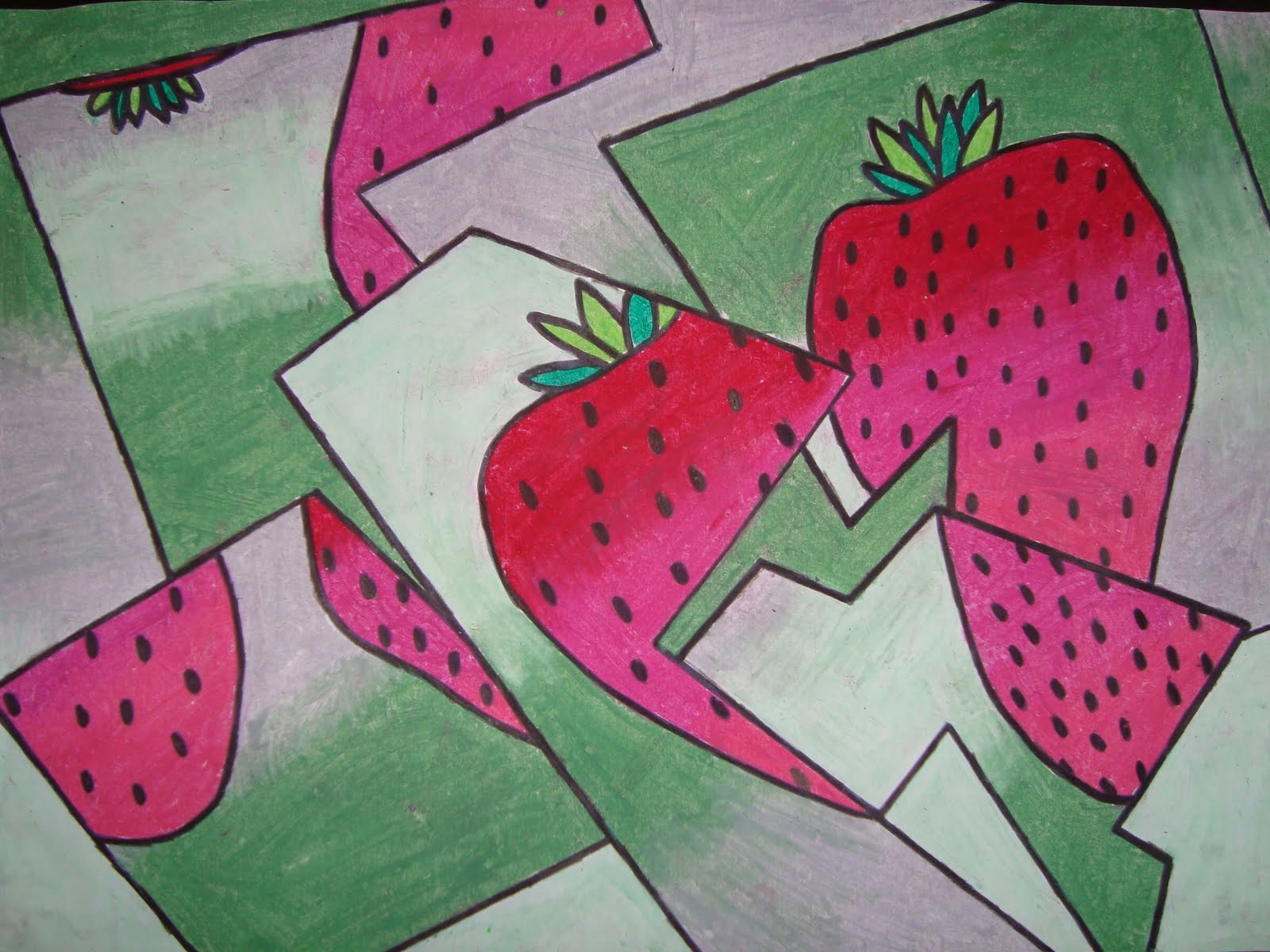 How to draw a watermelon / oil pastel / art for kids 