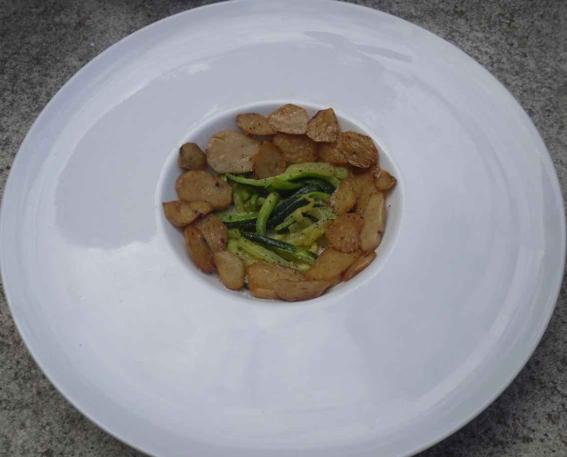La Cocina Plural Criadillas De Tierra Espaguetis De Calabacin Y Huevo De Codorniz