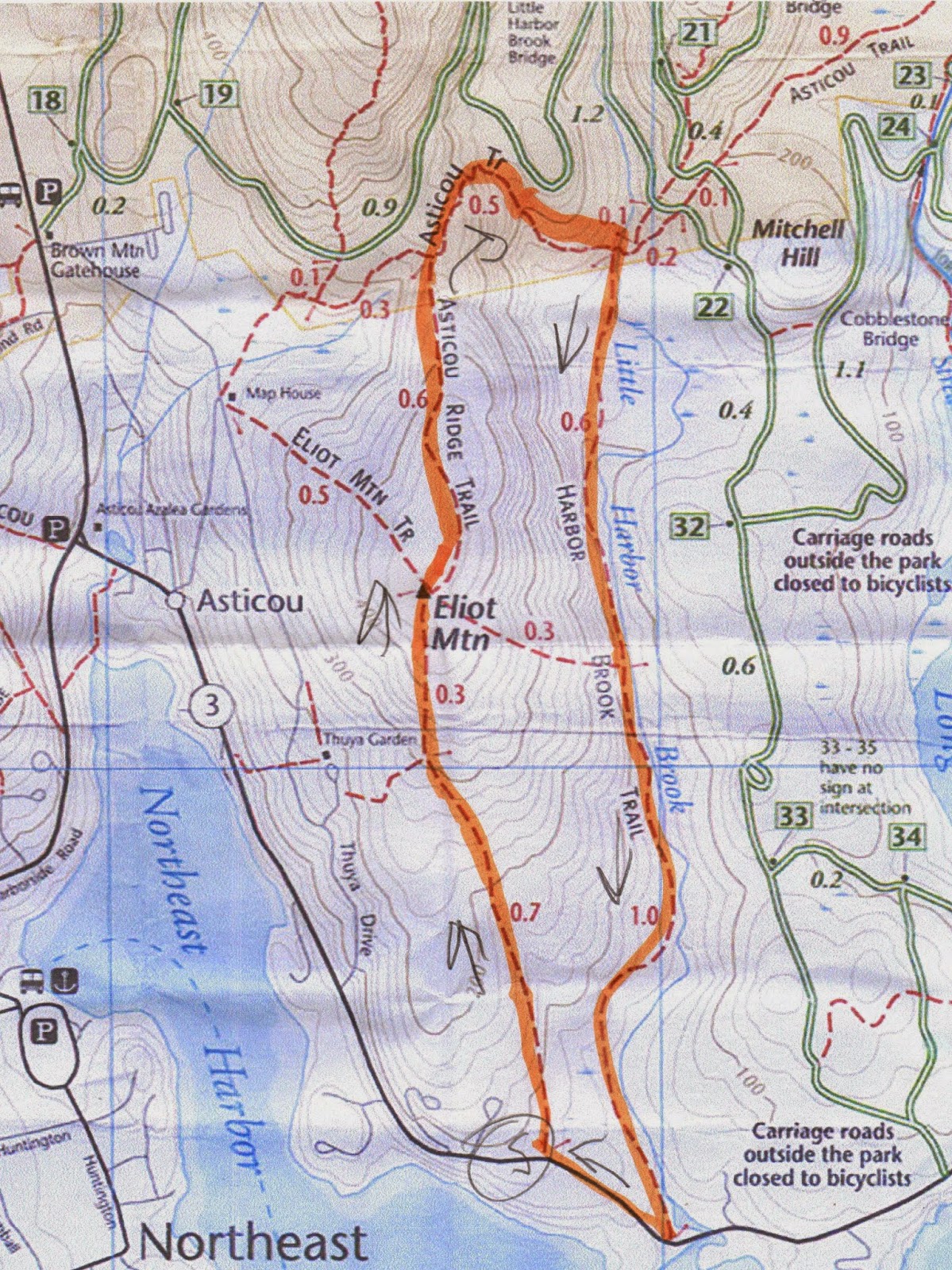 Hiking in Maine with Kelley 7/22/14 Eliot Mountain Harbor Brook