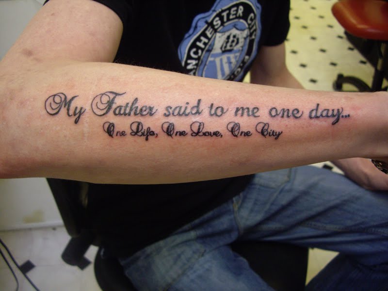 Upper And Lower Arm Tattoos Names Text