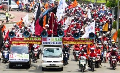 Aksi Buruh menuntut keadilan hukum