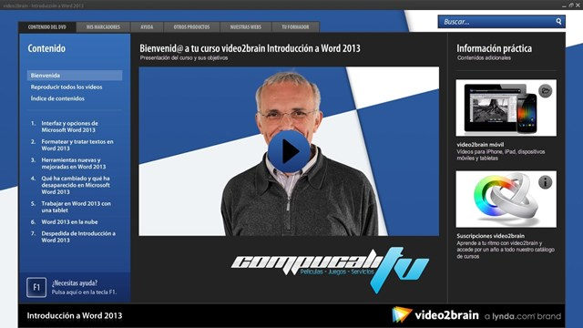 Curso VIDEO2BRAIN Introducción a Word 2013 Curso VIDEO2BRAIN Introducción a Word 2013