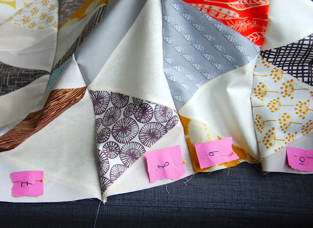 Modern sixty degree triangle quilt