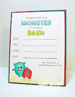 Monster Birthday Bash Invitation-designed by Lori Tecler/Inking Aloud-stamps from Clear and Simple Stamps