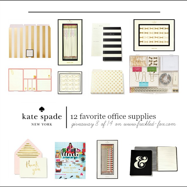The Freckled Fox: Giveaway 8/14 | 12 Kate Spade New York Office Favorites