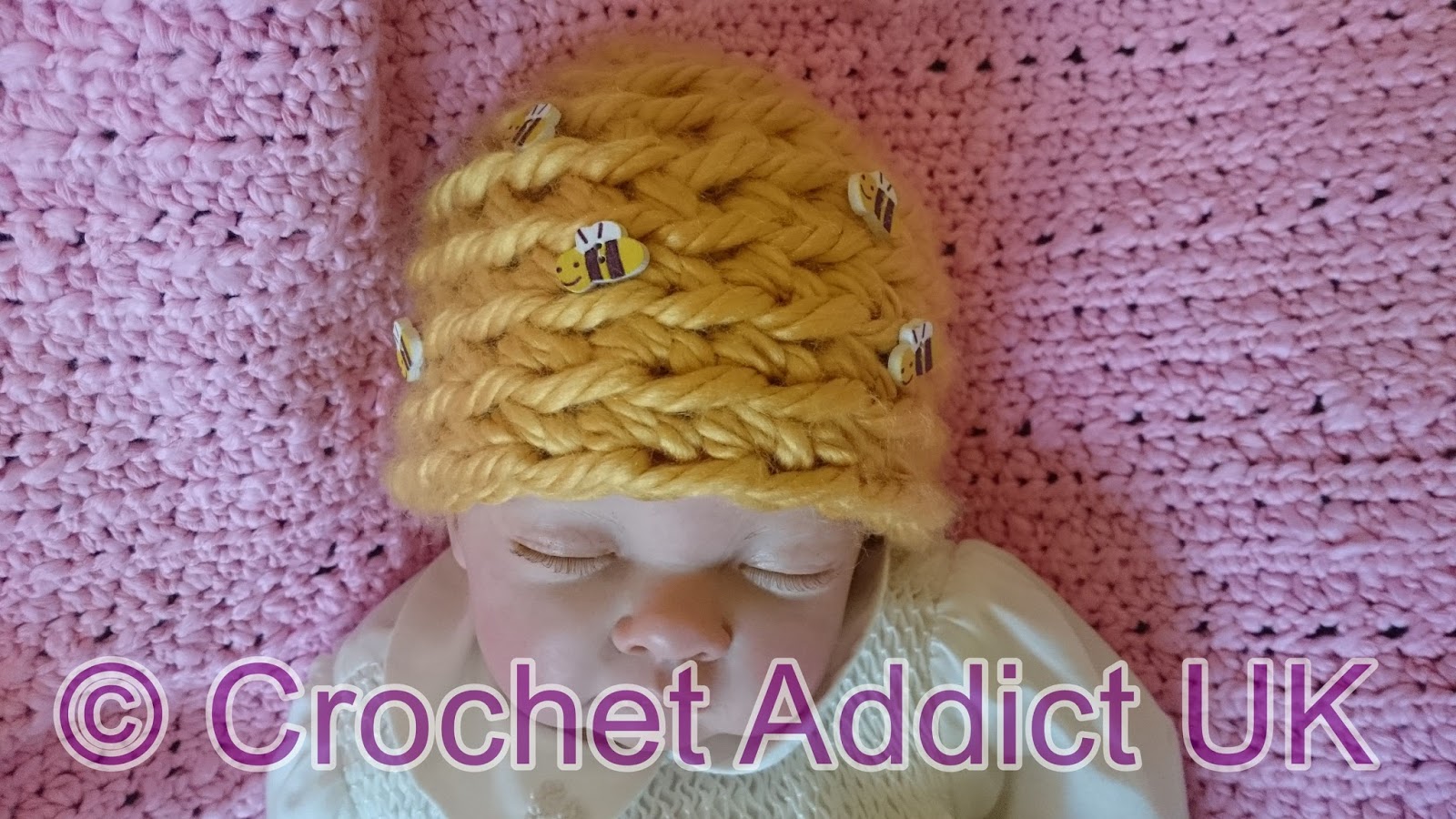 Free Crochet Pattern Beehive Baby Beanie Hat Crochet Addict UK