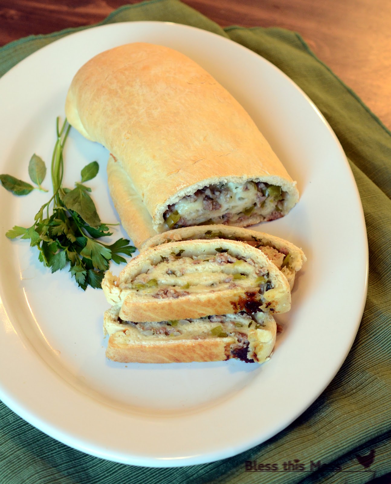 Cheesy Sausage and Pepper Stromboli Bless This Mess