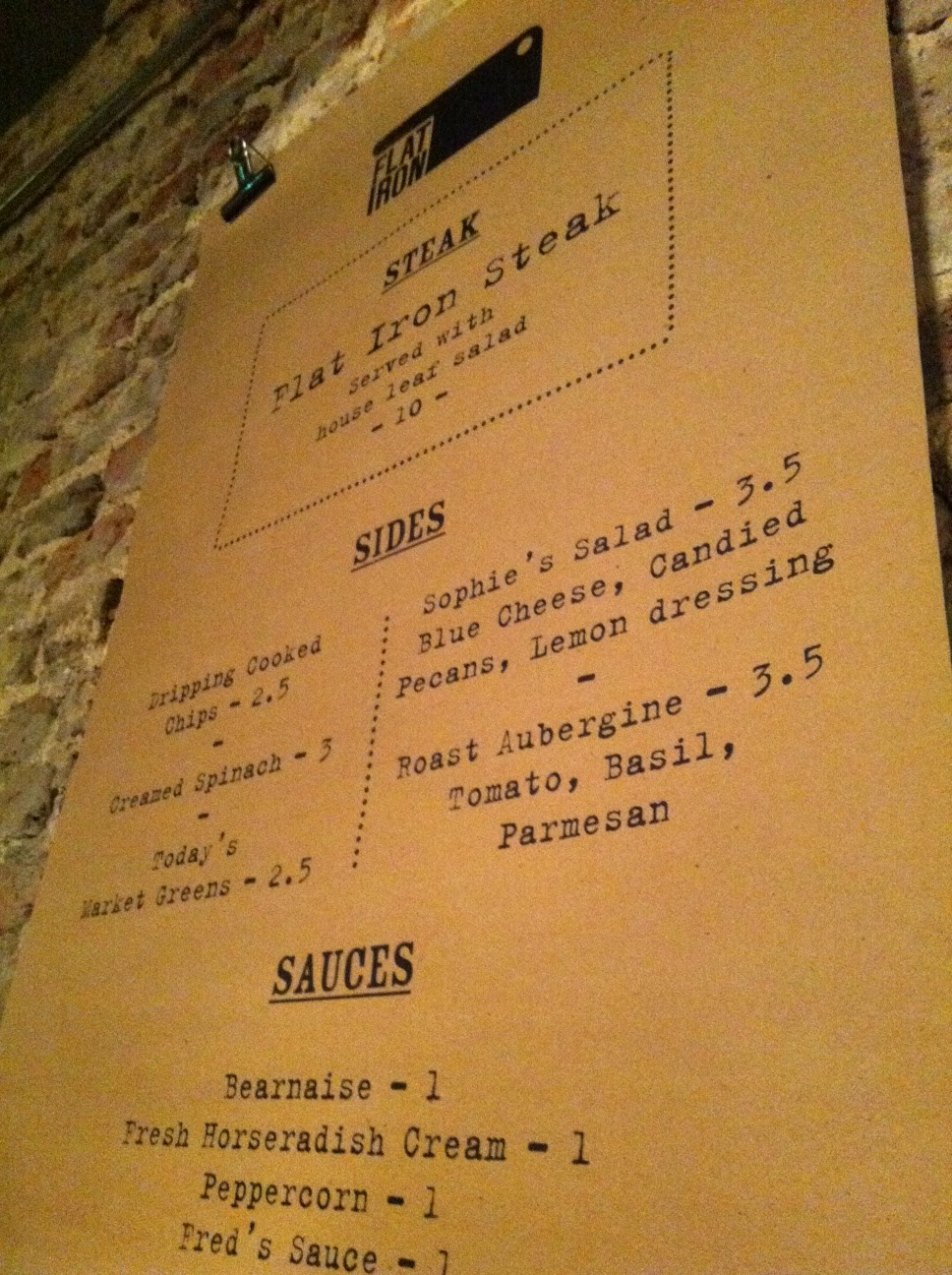 The Gluten Free Foodie Flat Iron 99 gluten free menu, 100