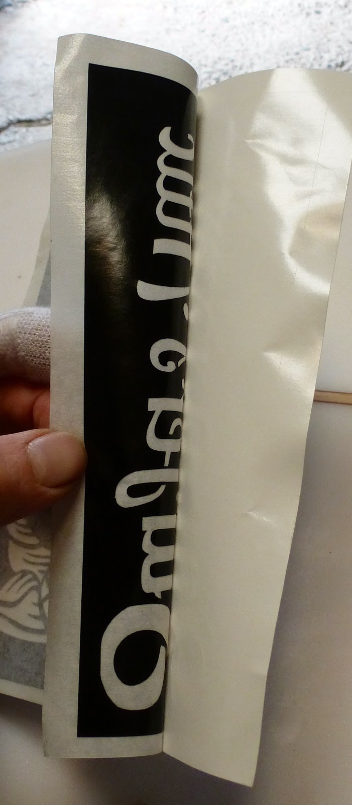 How to apply a paint mask vinyl stencil. Surfboard Art in Wales