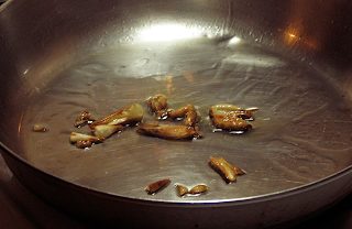 Garlic Sauteeing in Frying Pan