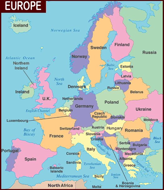 Map of Europe Cities Pictures: Map of Europe Countries Pictures