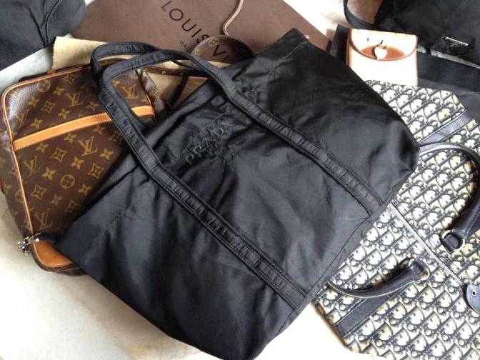 prada large nylon tote bag
