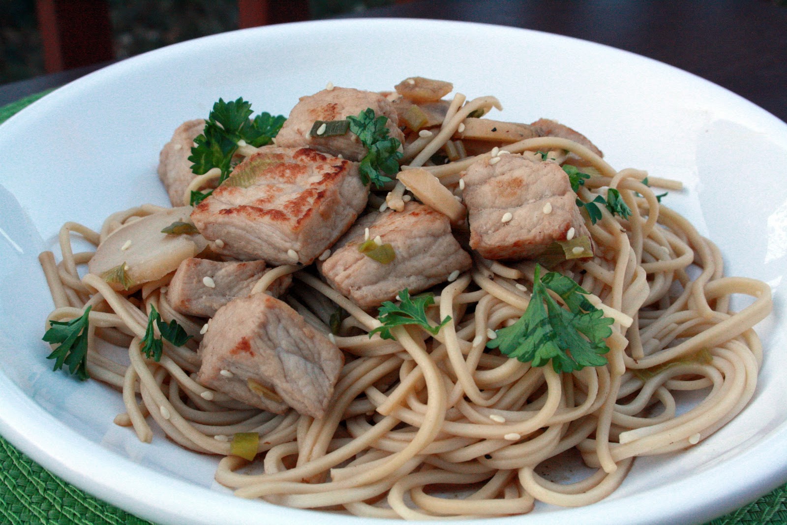 The Learning Curve SesameGinger Pork with Soba Noodles
