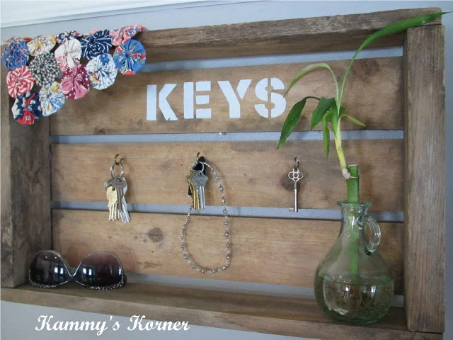 Key holding old crate by Kammy's Korner, featured on I Love That Junk. What a cool idea!
