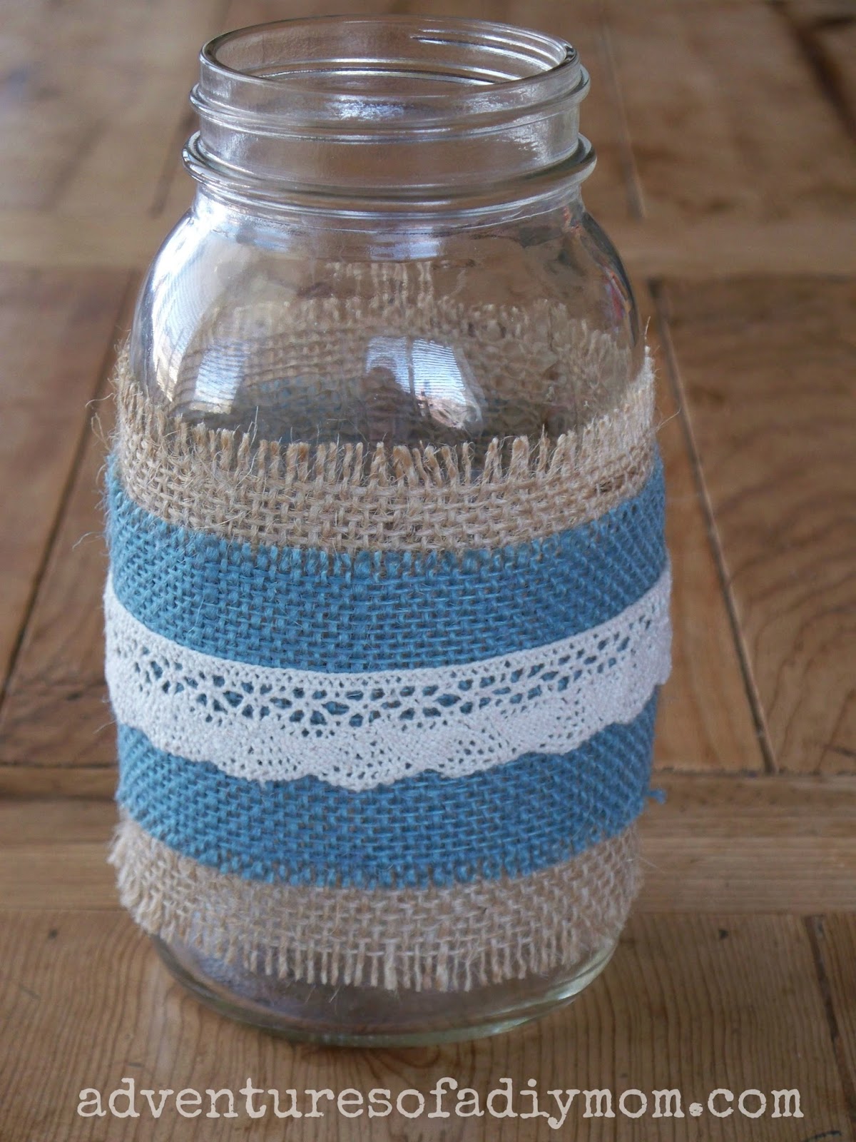 How to Make Burlap and Lace Mason Jars Adventures of a DIY Mom