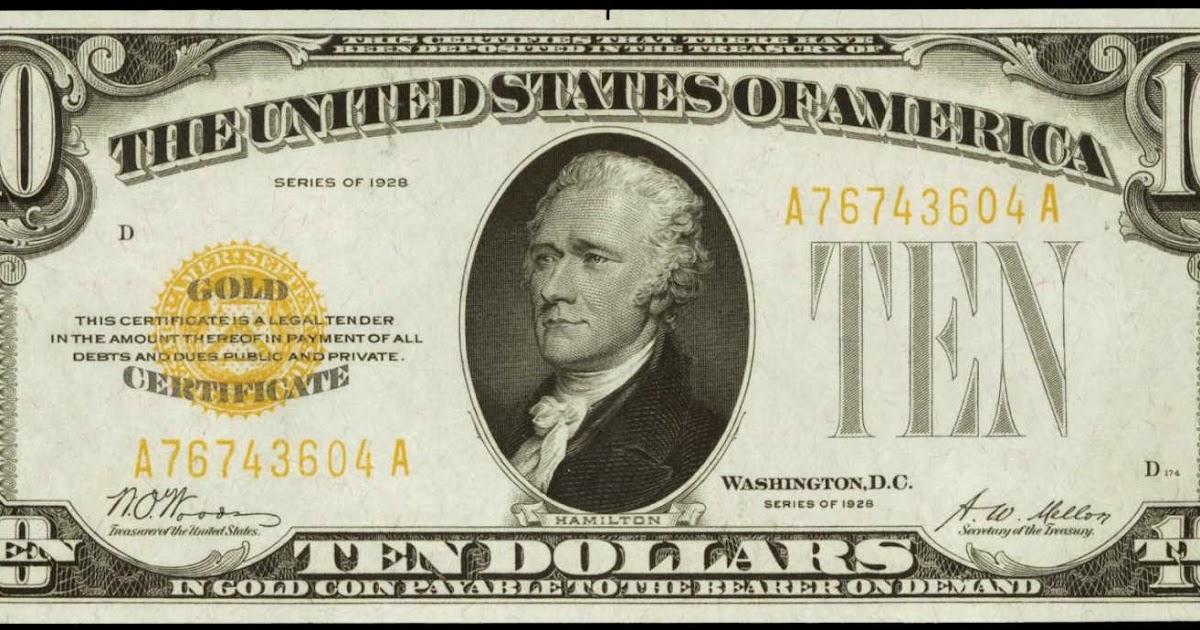1928 10 dollar gold certificate