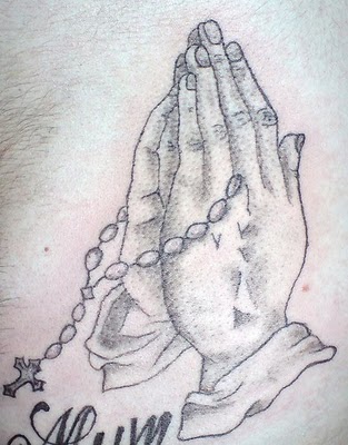 praying hands rosary tattoo. Praying Hands Tattoo