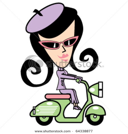 cartoon girl riding a bike