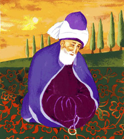 L'intuition ouvre à la poésie poesie de Rumi qui ouvre à Dieu, l'intuition dépasse les limites du temps et de l'espace