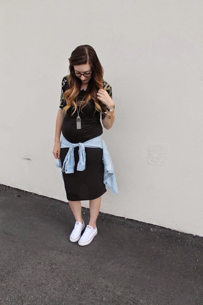 LulaRoe Baseball Tee Dress Arrows & Apricots