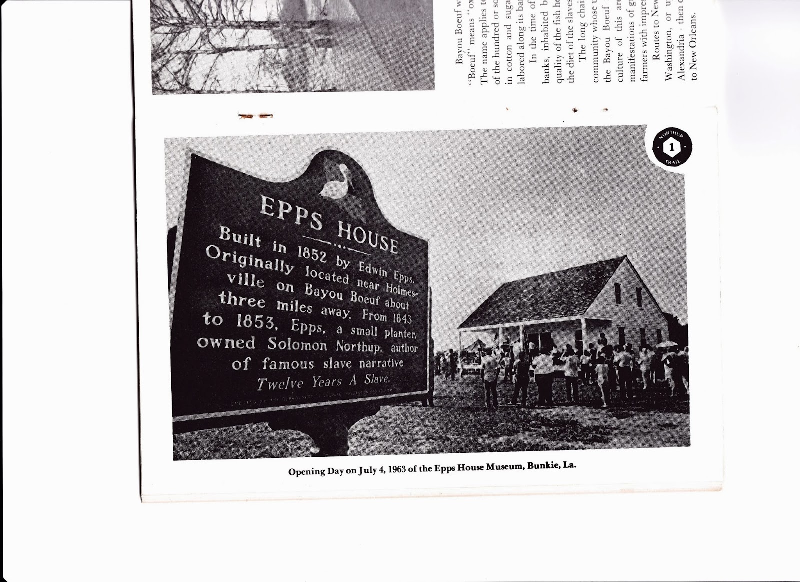 Bayou Boeuf History Stop 1. (Avoyelles) Edwin Epps House Museum at
