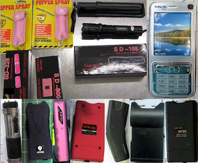 Left to Right - Top to Bottom - Stun Guns Discovered at: ATL, PDX, BIL, LAS, ABQ, DTW, SNA, DEN, EKO