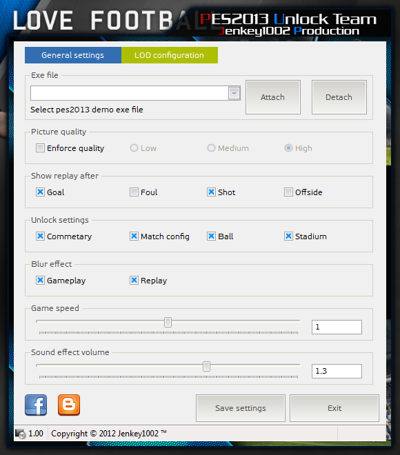 Settings Pes 2013 Settings Pes 2013