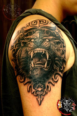 wolf tattoo design on the arm