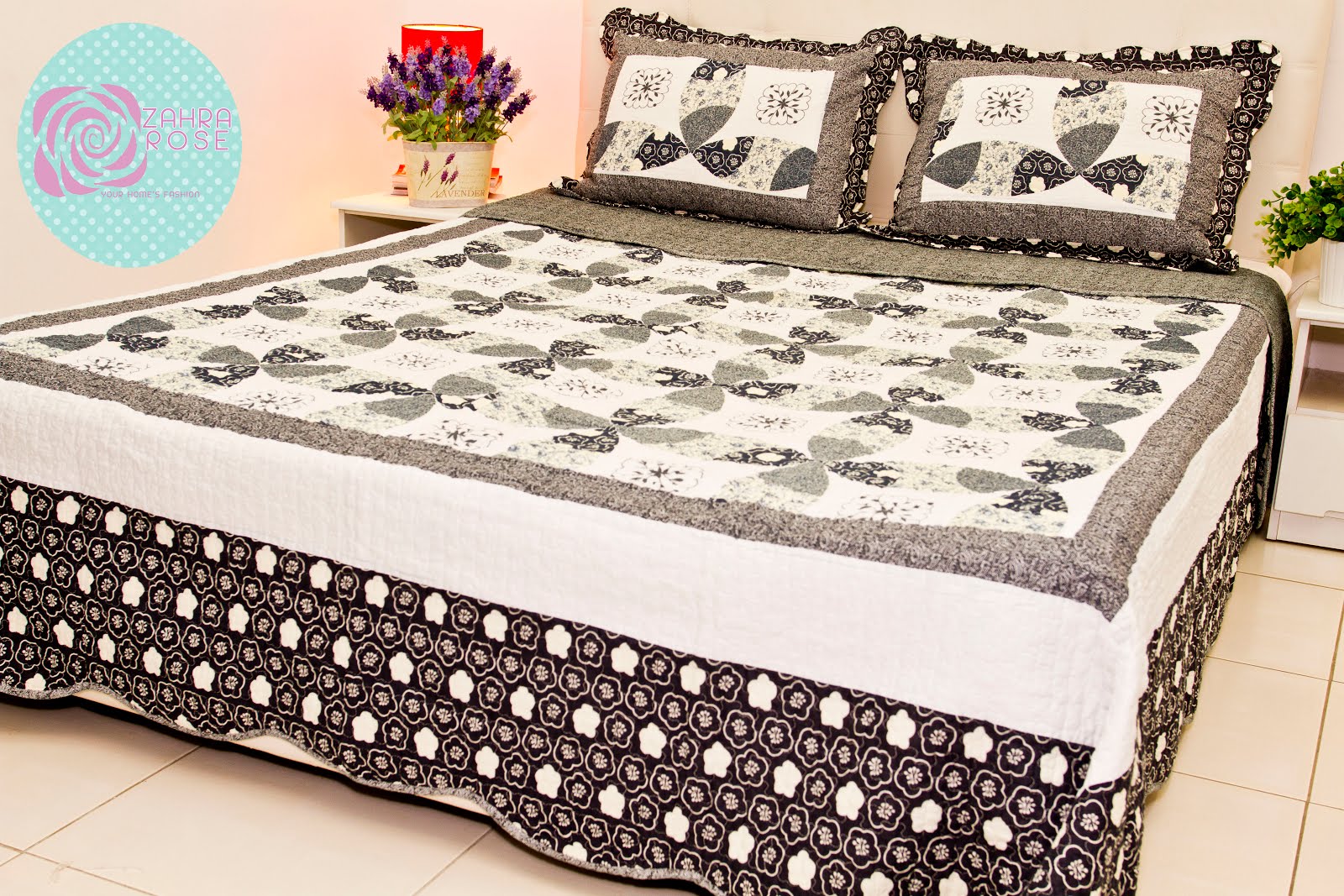 Zahra Rose Design (Cotton Patchwork Bed sheet) COTTON PATCHWORK