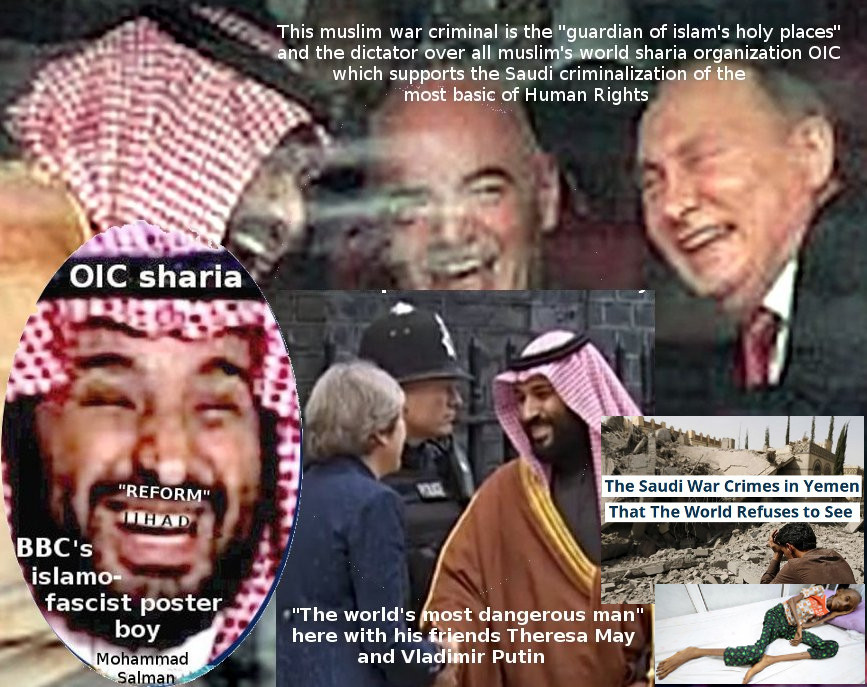 The world's most dangerous war criminal is the  guardian of islam's holy places and OIC